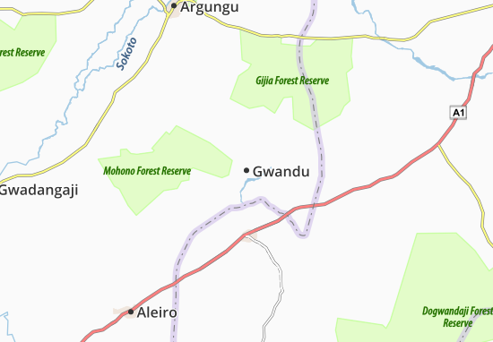 Karte Stadtplan Gwandu