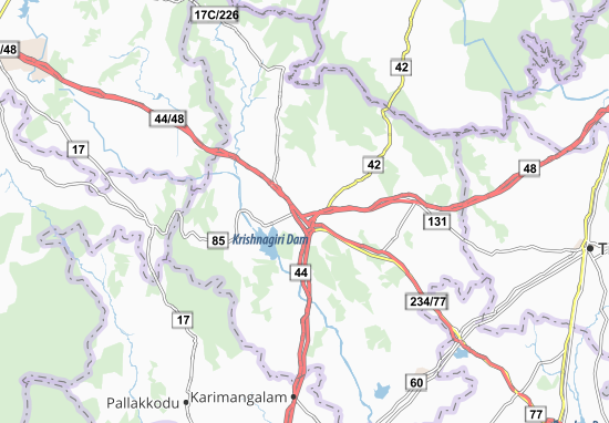 Kaart Plattegrond Krishinagiri