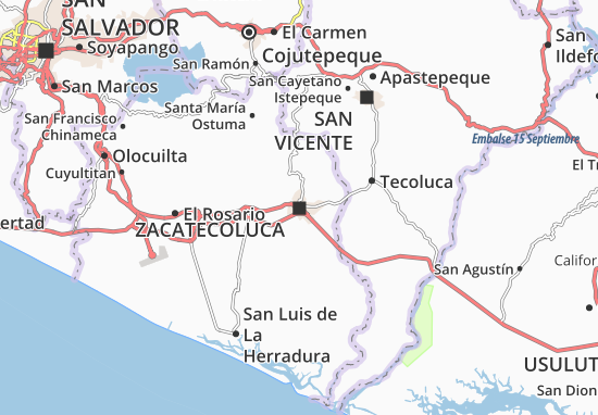 Kaart Plattegrond Zacatecoluca