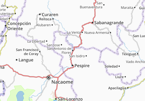 Kaart Plattegrond San Antonio de Flores
