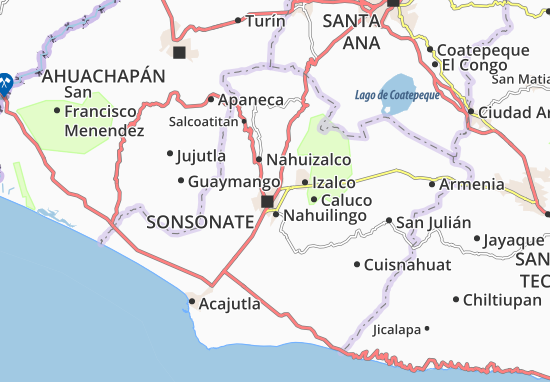 Karte Stadtplan Sonzacate