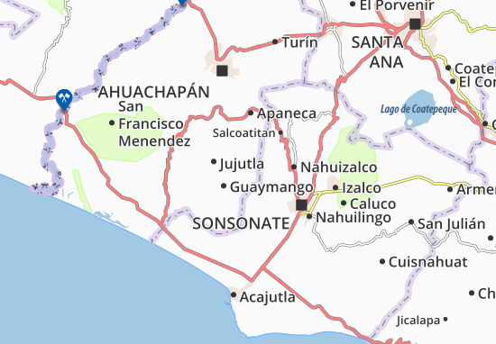 Kaart Plattegrond San Pedro Puxtla