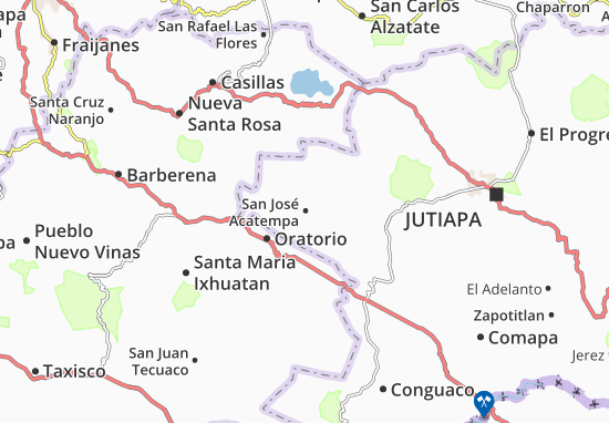 Karte Stadtplan San José Acatempa