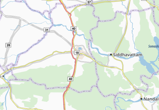 Karte Stadtplan Cuddapah