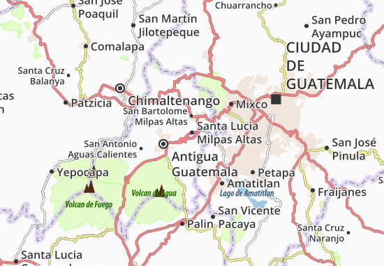 Karte Stadtplan Santa Lucia Milpas Altas