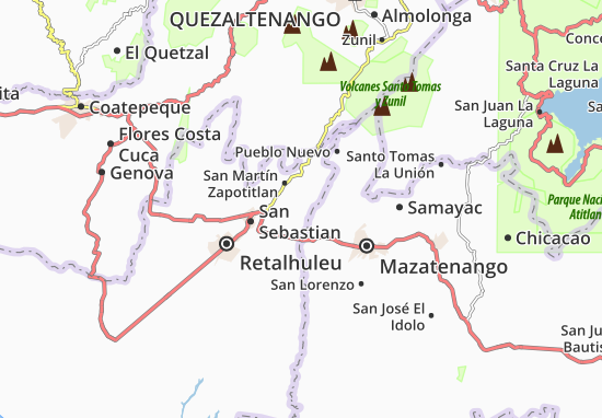 Karte Stadtplan San Andres Villa Seca