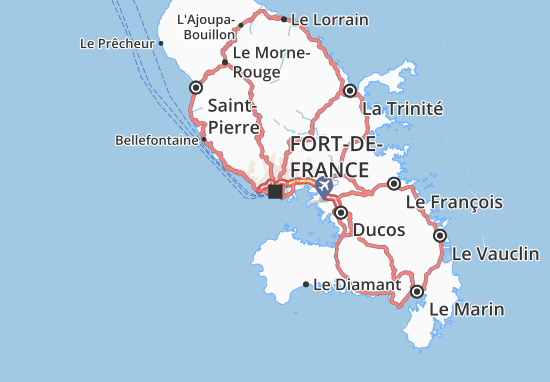 fort de france carte Map Of Fort De France Michelin Fort De France Map Viamichelin fort de france carte