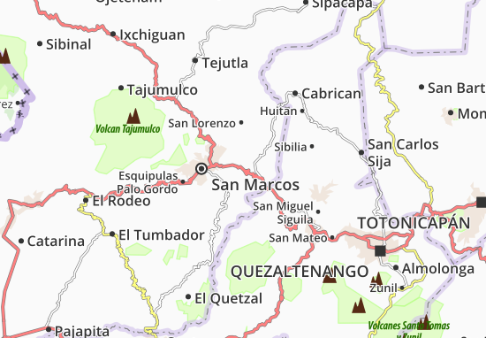 Karte Stadtplan San Antonio Sacatepéquez