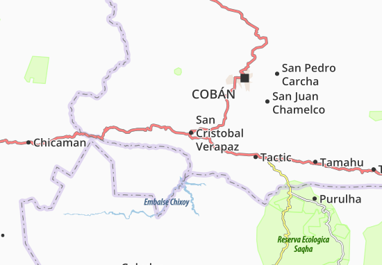 Karte Stadtplan San Cristobal Verapaz