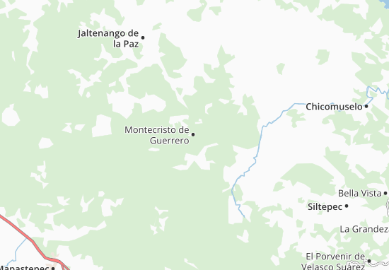Karte Stadtplan Montecristo de Guerrero