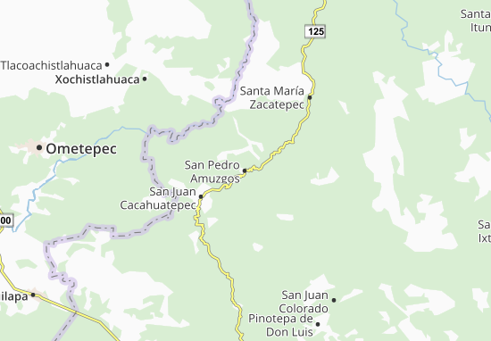 Kaart Plattegrond San Pedro Amuzgos