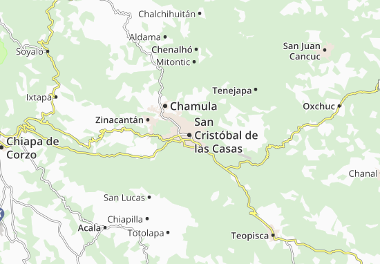 Mapa MICHELIN San Cristóbal de las Casas - plano San Cristóbal de las Casas  - ViaMichelin