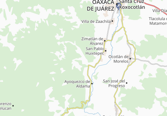 Kaart Plattegrond Santa Cruz Mixtepec