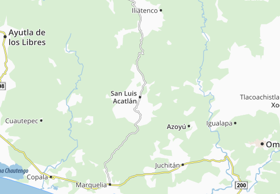 Karte Stadtplan San Luis Acatlán