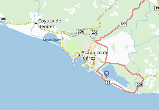 Karte Stadtplan Acapulco de Juárez