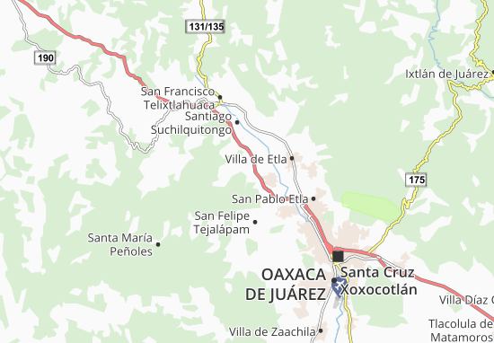 Kaart Plattegrond San Andrés Zautla