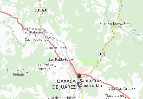 Kaart Plattegrond San Agustín Etla