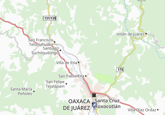 Kaart Plattegrond San Juan Bautista Guelache