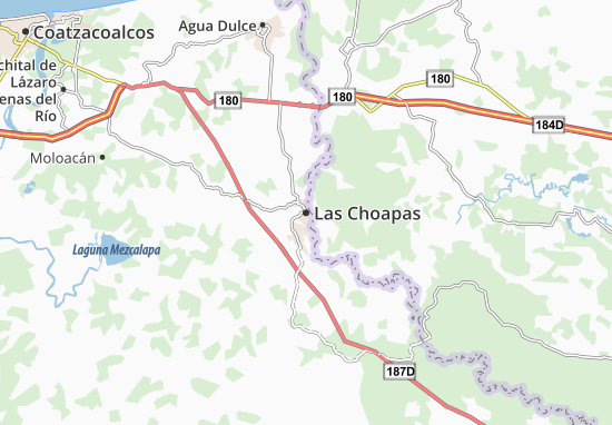 Karte Stadtplan Las Choapas