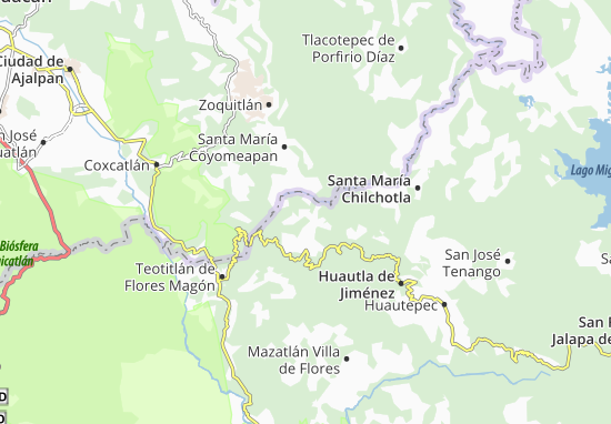 Karte Stadtplan Santiago Texcalcingo