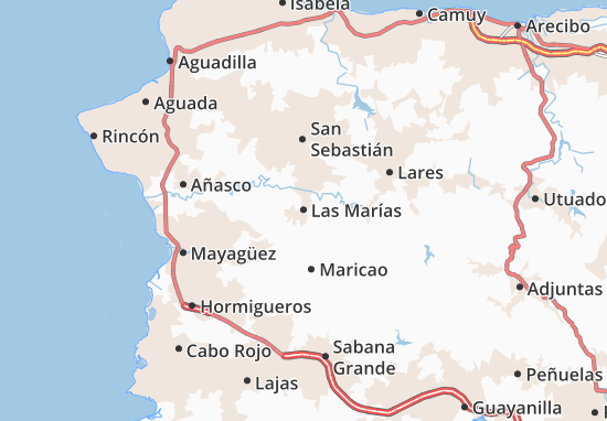 Karte Stadtplan Las Marías