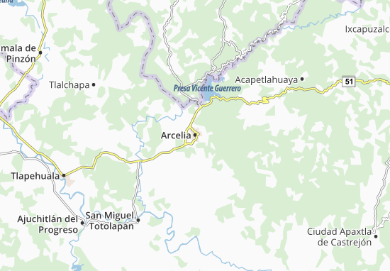 Mapa Arcelia