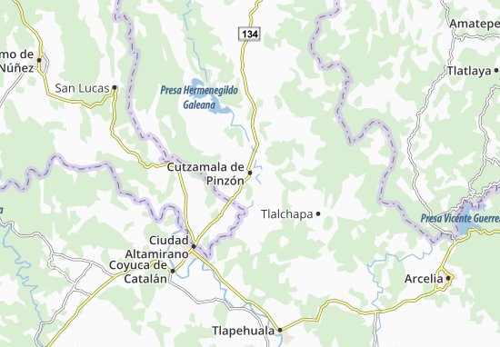 Mapa Cutzamala de Pinzón