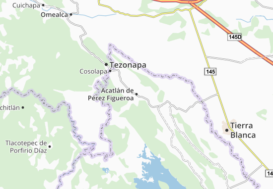 Kaart Plattegrond Acatlán de Pérez Figueroa