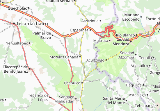 Karte Stadtplan Morelos Cañada