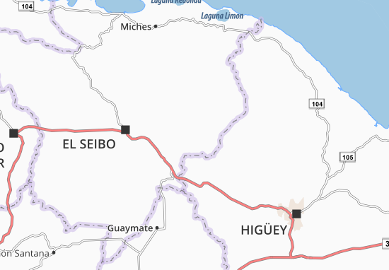 Kaart Plattegrond Sabana del Cuey