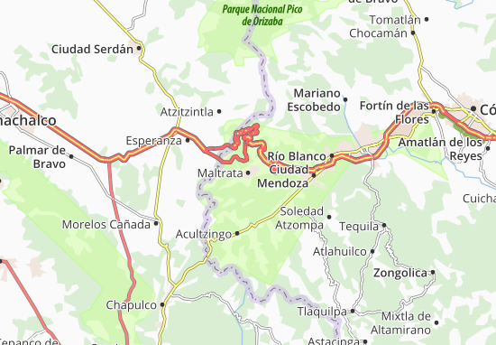 Karte Stadtplan Maltrata