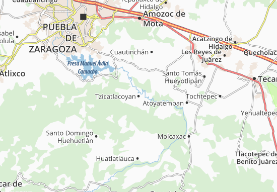 Kaart Plattegrond Tzicatlacoyan