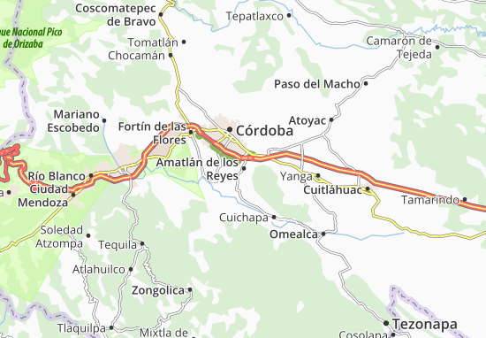 Karte Stadtplan Amatlán de los Reyes