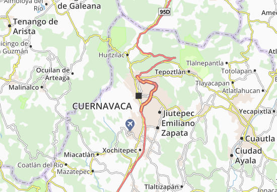 Karte Stadtplan Cuernavaca
