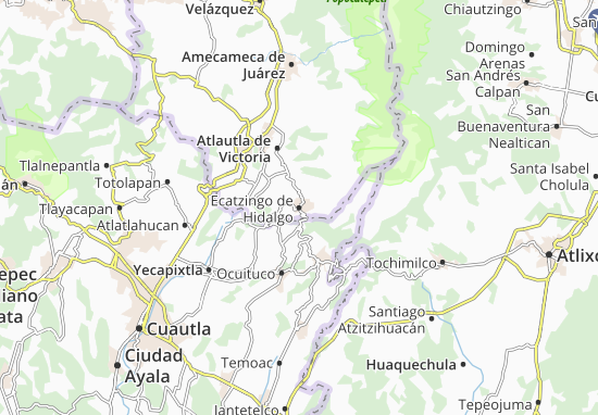 Kaart Plattegrond Ecatzingo de Hidalgo