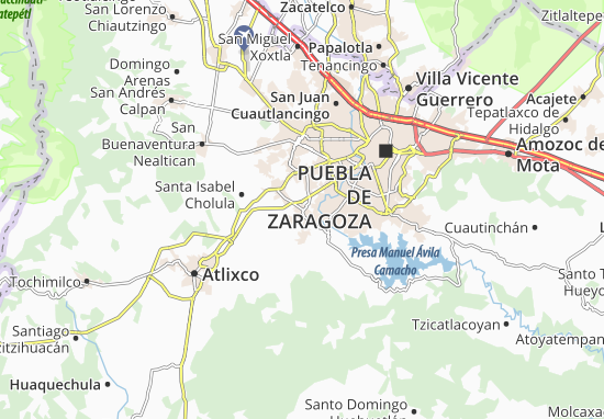 Kaart Plattegrond Santa Clara Ocoyucan