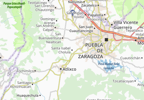 Carte-Plan Santa Isabel Cholula