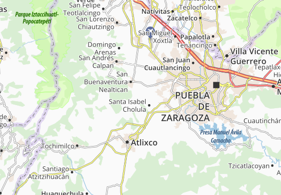 Karte Stadtplan San Jerónimo Tecuanipan