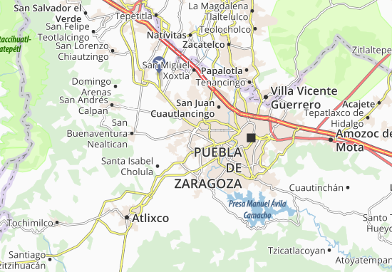 Karte Stadtplan San Andrés Cholula