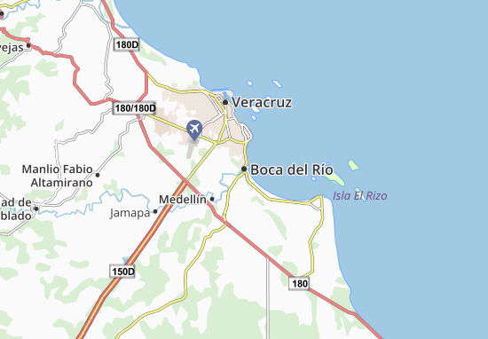 Karte Stadtplan Boca del Río