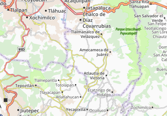 Karte Stadtplan Juchitepec de Mariano Rivapalacio