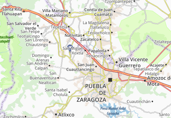 Carte-Plan Santa María Coronango