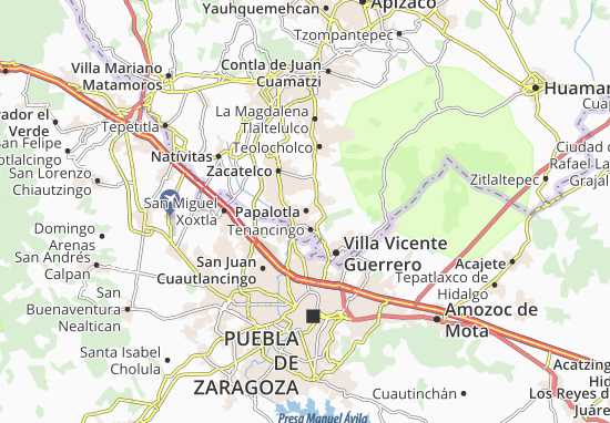 Karte Stadtplan Papalotla