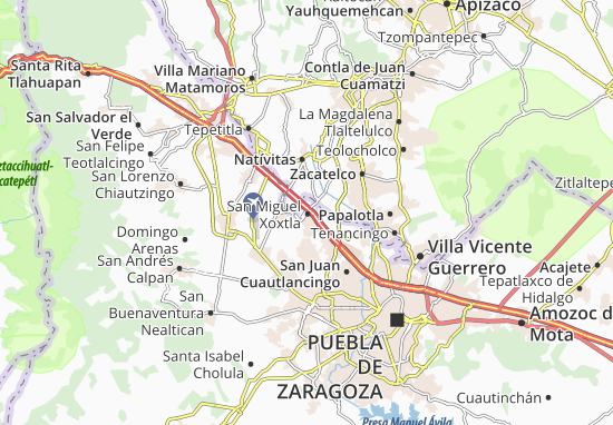 Karte Stadtplan San Miguel Xoxtla