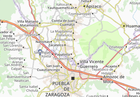 Kaart Plattegrond Santa Catarina Ayometla