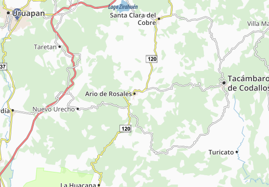 Karte Stadtplan Ario de Rosales