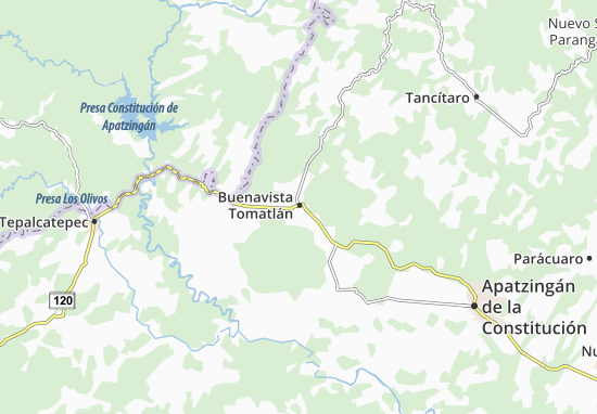 Kaart Plattegrond Buenavista Tomatlán
