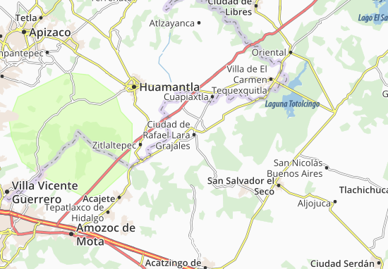 Karte Stadtplan Ciudad de Rafael Lara Grajales