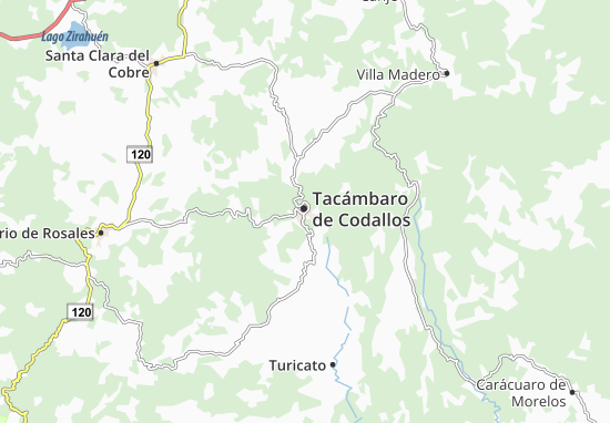 Kaart Plattegrond Tacámbaro de Codallos