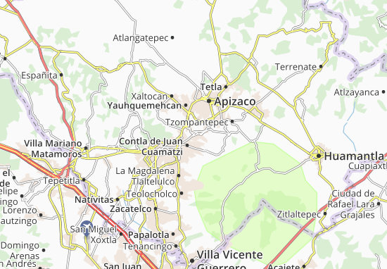 Kaart Plattegrond Amaxac de Guerrero